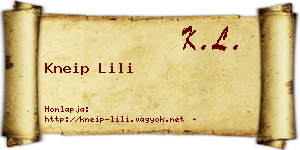 Kneip Lili névjegykártya